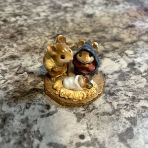 Wee Forest Folk WFF Nativity M-117 Chris-Mouse Pageant Mary Joseph Baby CHIPPED